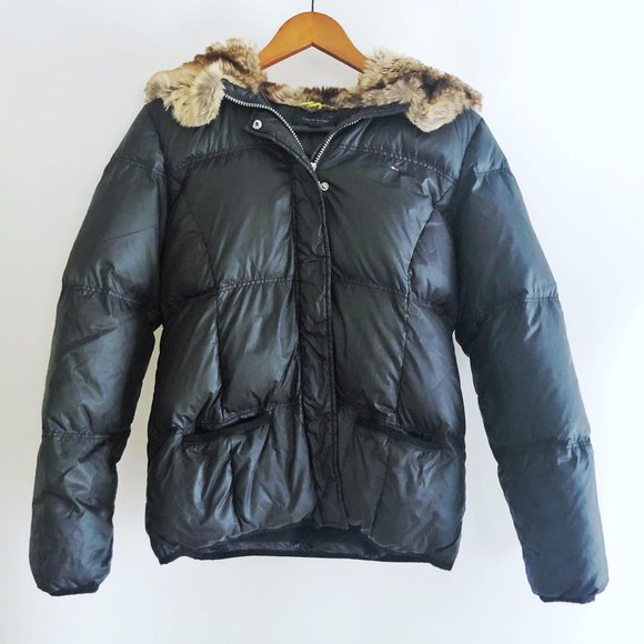 tommy hilfiger jacket with fur hood